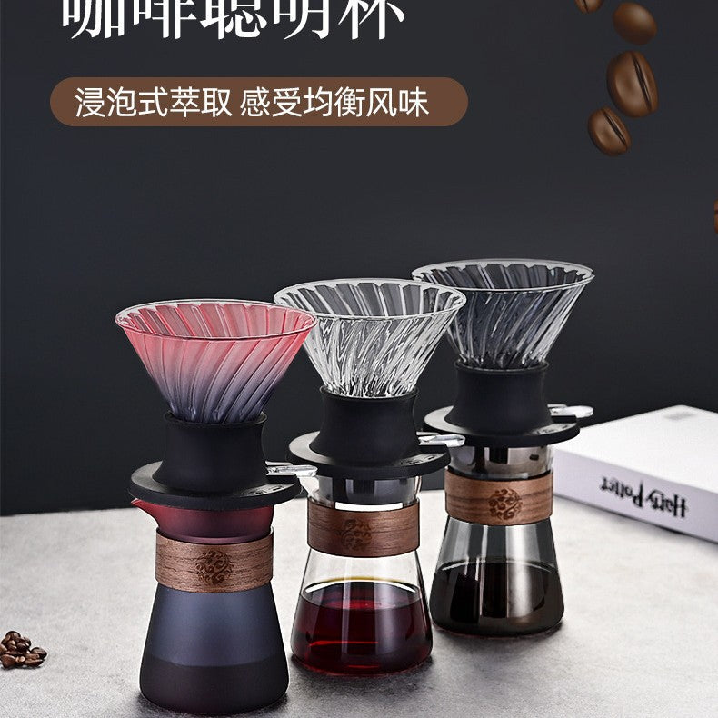 Pour Over Coffee Maker High Temperature Borosilicate Glass Coffee glass lid drip coffee maker for family cafe restaurant camping.
