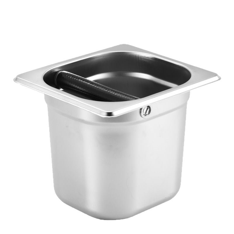 Coffee Knock Box Coffee Machine Waste Slag Bucket Coffee Grounds Knock Box Container Eco-friendly Large Capacity Stainless Steel Coffee Espresso Knock Box Supplies for Household - L