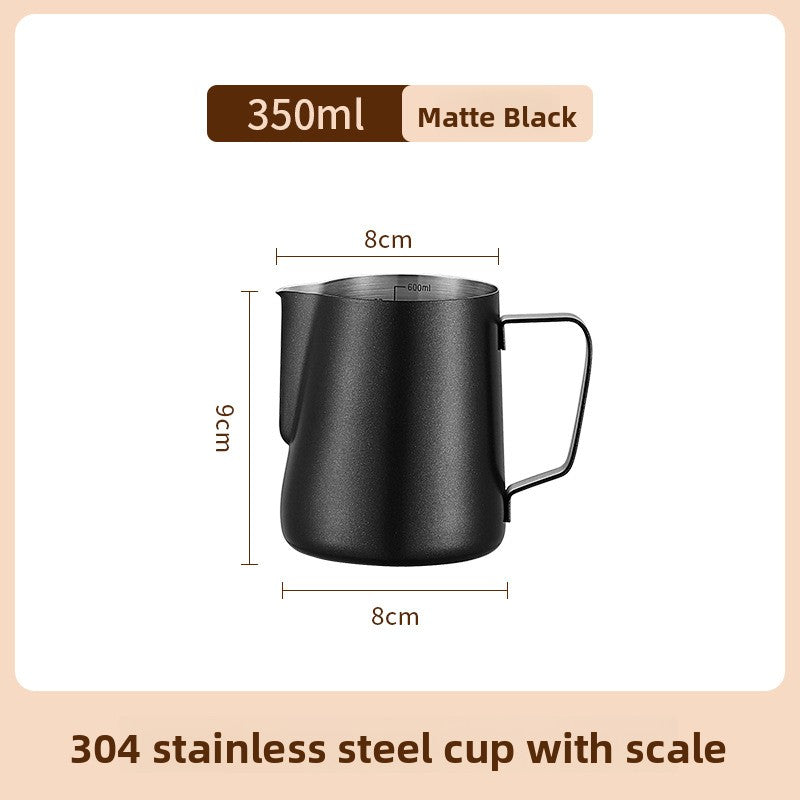 304Stainless Steel Pitcher Thick Frothing Pitcher with Scale White Teflon Hit Milk Frothing Cup Fancy