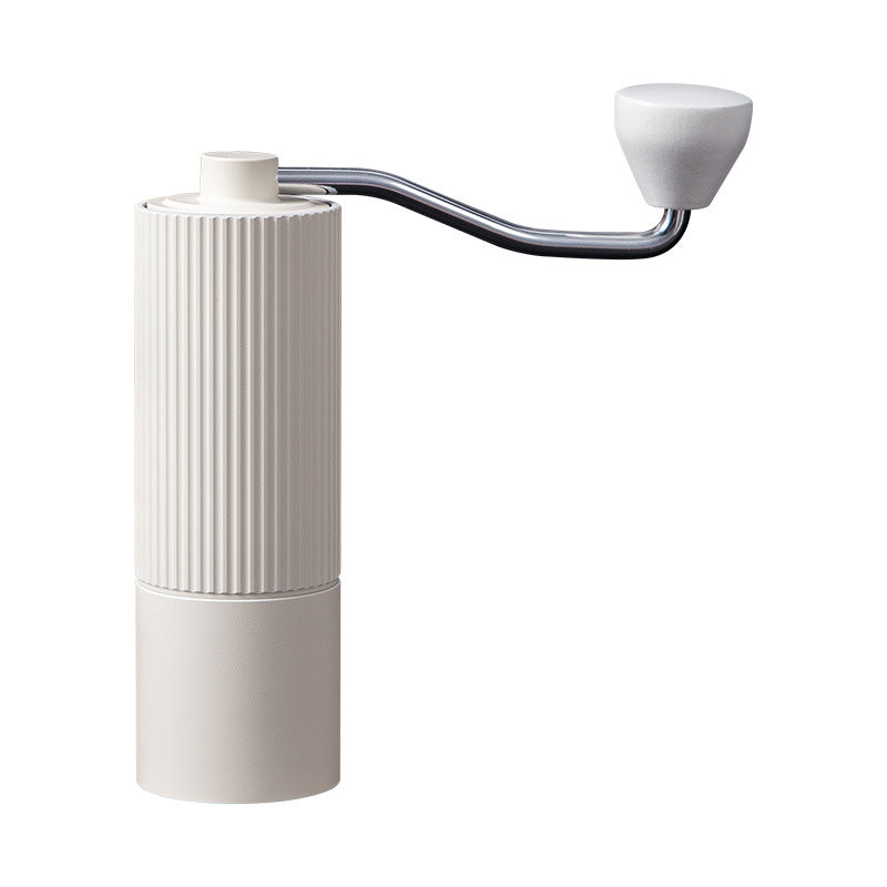 Manual Coffee Grinder, Stainless Steel Conical Burr Coffee Grinder, Hand Coffee Grinder with Foldable Handle and Adjustable Setting, for Espresso to French Press (White)