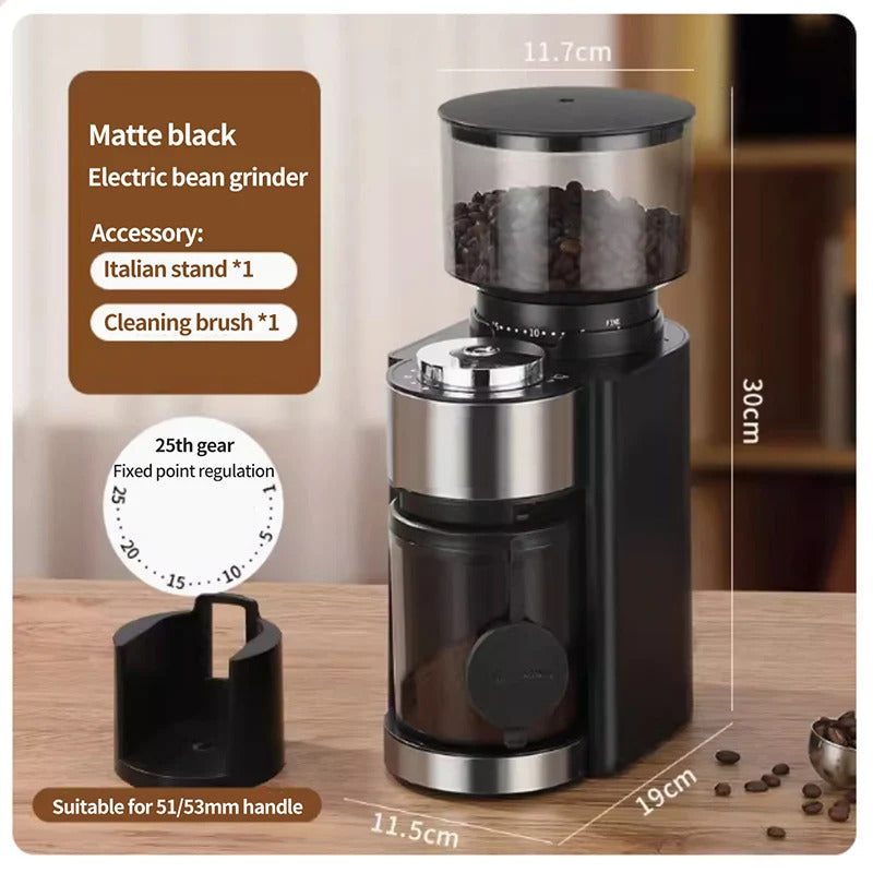 Coffee Grinder, Electric Conical Coffee Bean Grinder With 25Adjustable Grind Settings For 2-12 Cups, Sliver & Black