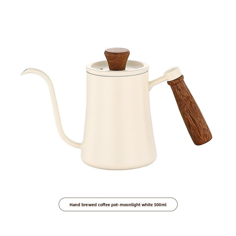 Pour Over Coffee Kettle Gooseneck Tea Pot 304 Stainless Steel Hand Coffee Maker Kettle,Wood Handle and Long Narrow Spout Camping Kettle