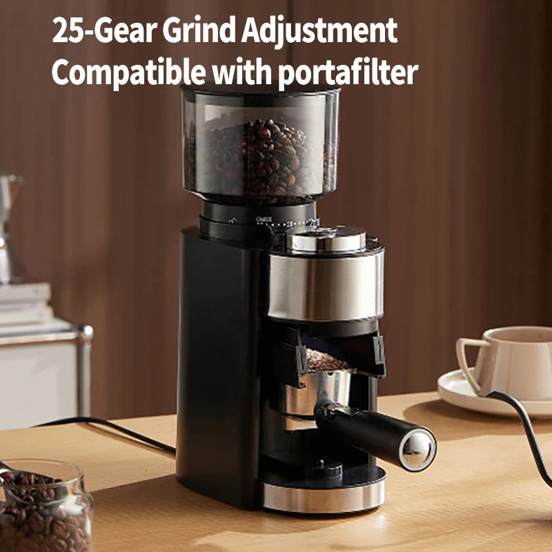 Coffee Grinder, Electric Conical Coffee Bean Grinder With 25Adjustable Grind Settings For 2-12 Cups, Sliver & Black