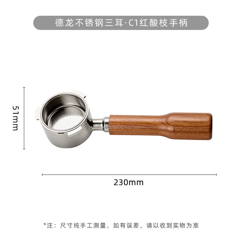 51mm Bottomless Portafilter with Puck Screen, 3 Ears Stainless Steel Head, Compatible with CASABREWS CM5418, 3700Essential, 3700Gense Espresso Machines, Includes 304 Stainless Steel Filter Basket