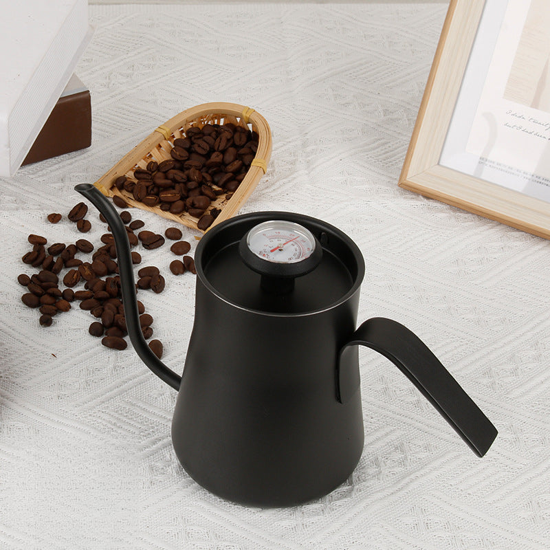 Ergonomic carafe with integrated stainless steel thermometer for better coffee flavor