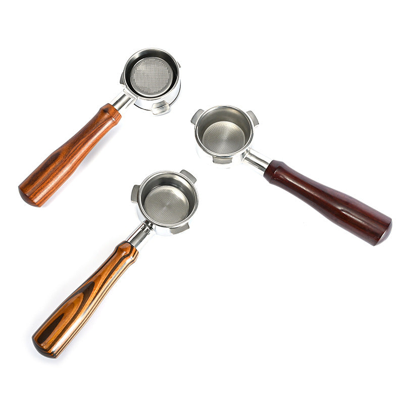 54 mm Bottomless Portafilter with Puck Screen, 3 Ears Espresso Portafilter Compatible with Breville Barista Express Machines,Stainless Steel Por tafilter and Maple Handle