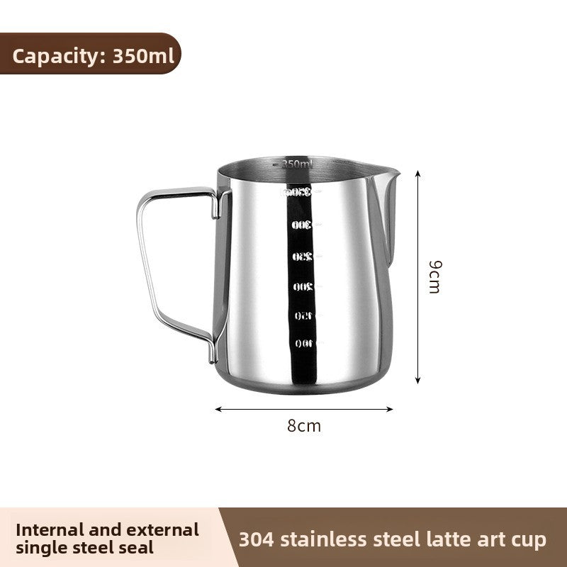 304Stainless Steel Latte Art Cup Latte Art Milk Frothing Cup Pointed Mouth Milk Tea Cup Wax Melting Cup Coffee Latte Art Tool