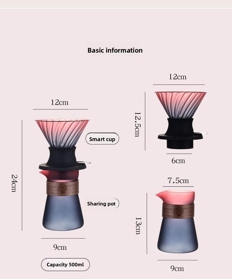 Pour Over Coffee Maker High Temperature Borosilicate Glass Coffee glass lid drip coffee maker for family cafe restaurant camping.