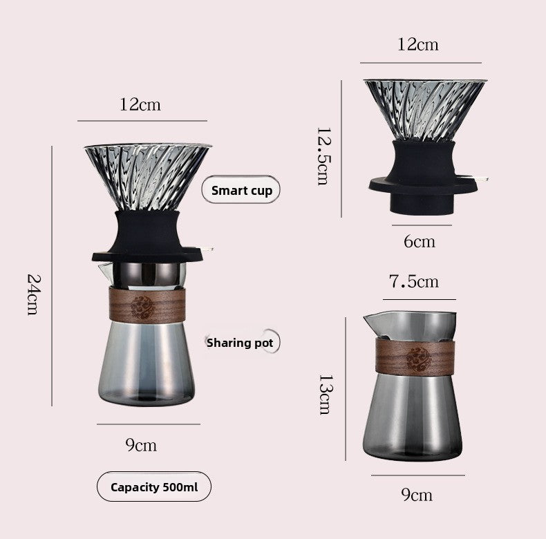 Pour Over Coffee Maker High Temperature Borosilicate Glass Coffee glass lid drip coffee maker for family cafe restaurant camping.