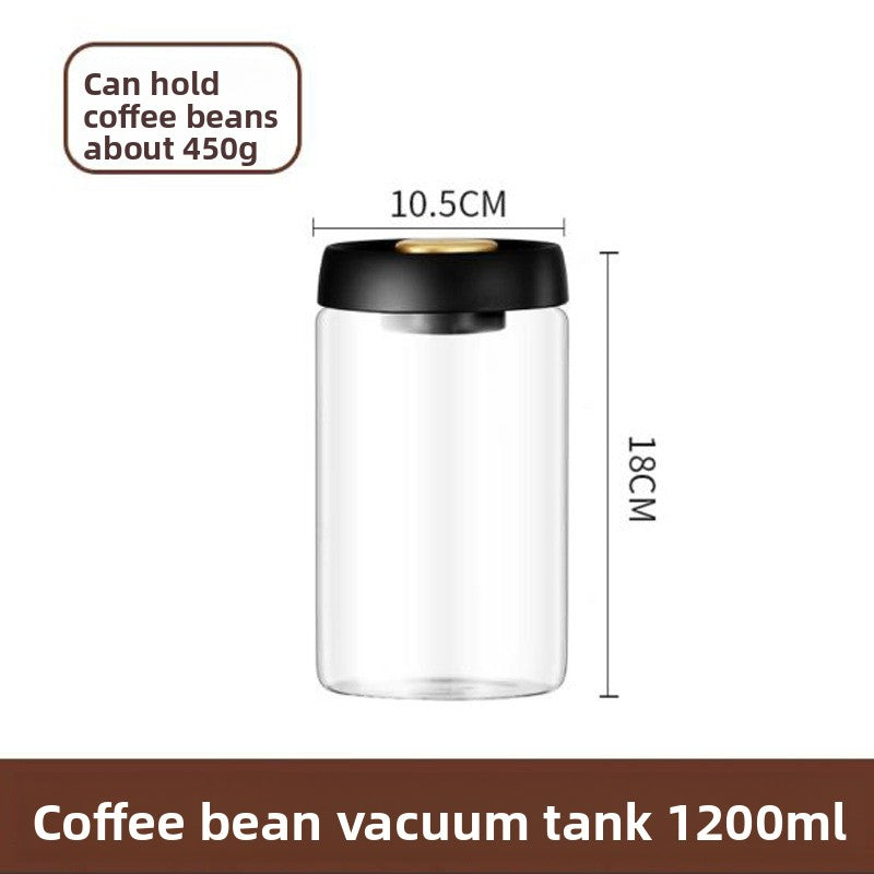 Coffee Beans Vacuum Sealed Tank Transparent Glass Food Storage Jars Household Moisture-proof Air Extraction Airtight Container