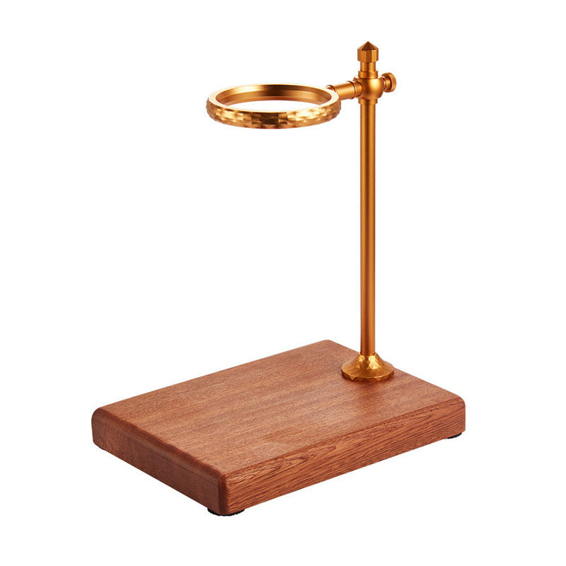 Pour Over Stand Coffee Station, Pour Over Coffee Dripper Height Adjustable Filter Stand with Sapele Wooden Base for Coffee Beer Drink Maker (black with sapele wood)
