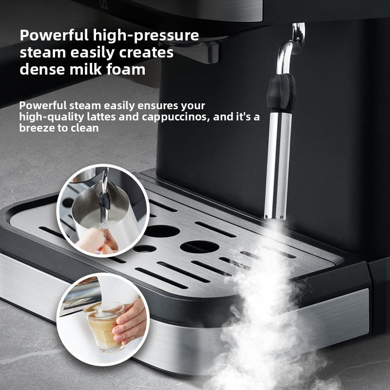 LUCKYONER Espresso Coffee Machine, 20-bar, Make Espressos, Cappuccinos & Lattes at Home, With Steamer, Metal Porta Filter, Temperature Dial,