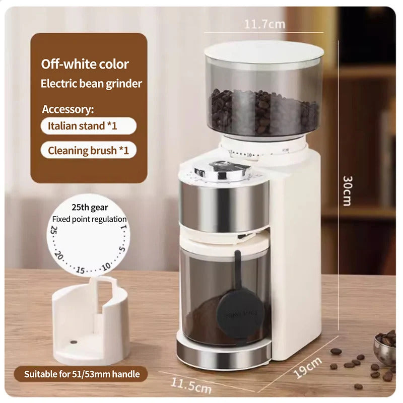 Coffee Grinder, Electric Conical Coffee Bean Grinder With 25Adjustable Grind Settings For 2-12 Cups, Sliver & Black