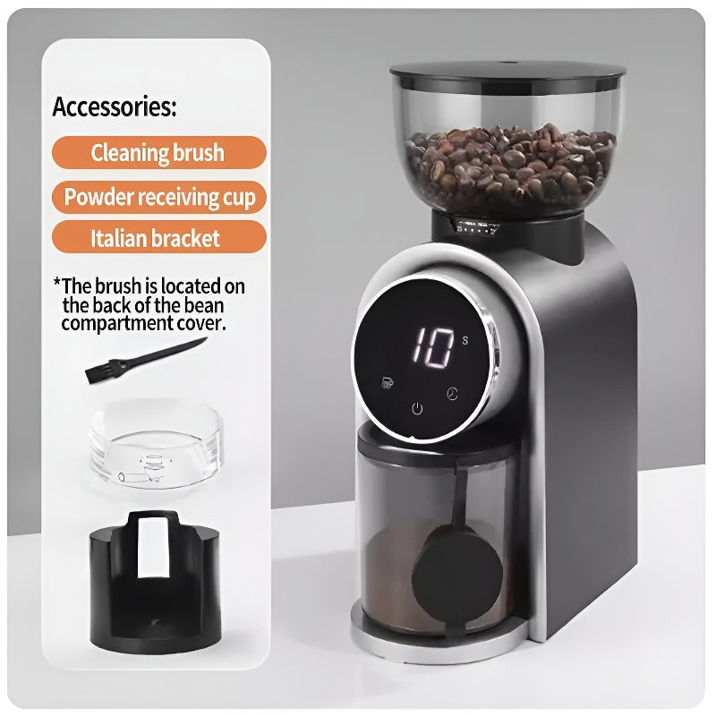 LUCKYONER Conical Burr Coffee Grinder, Electric Coffee Bean Grinder with 25 Grind Settings, Adjustable for 2–12 Cups, Anti-Static Design,
