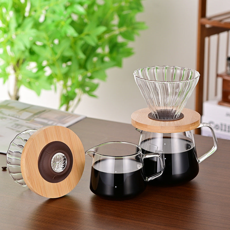 Household heat-resistant glass coffee maker V60 filter cup