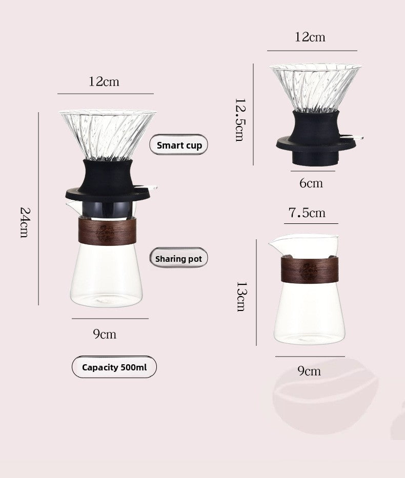 Pour Over Coffee Maker High Temperature Borosilicate Glass Coffee glass lid drip coffee maker for family cafe restaurant camping.