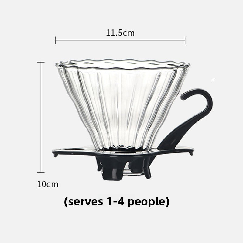 Household heat-resistant glass coffee maker V60 filter cup