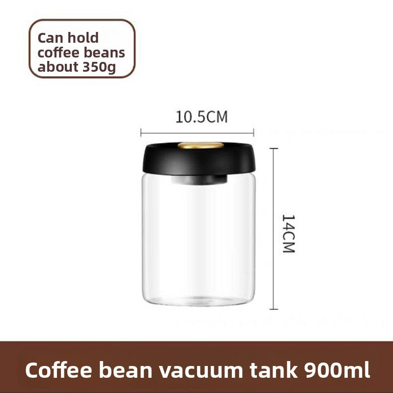 Coffee Beans Vacuum Sealed Tank Transparent Glass Food Storage Jars Household Moisture-proof Air Extraction Airtight Container