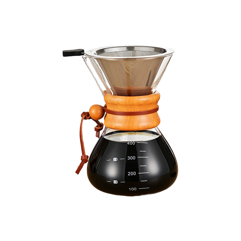 V60 Pour Over Coffee Maker Set|27oz Multi-Serving Carafe|Reusable Stainless Steel Filter|Home Office & Camping Brewing|Family & Friends Sharing