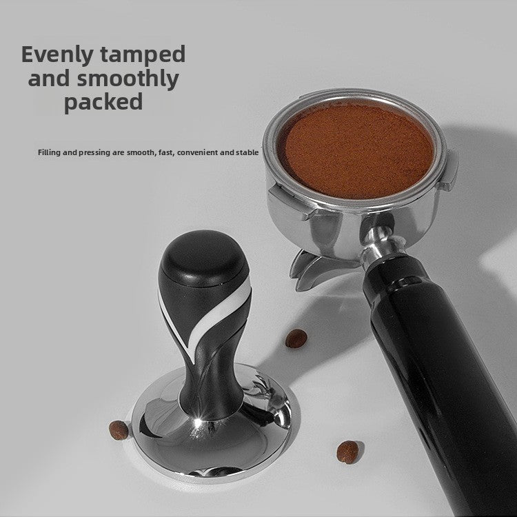 Coffee Tamper Coffee Hand Press Espresso Tamper Flat Base for Picnic Cafe Hotel Bar, Black, 51mm