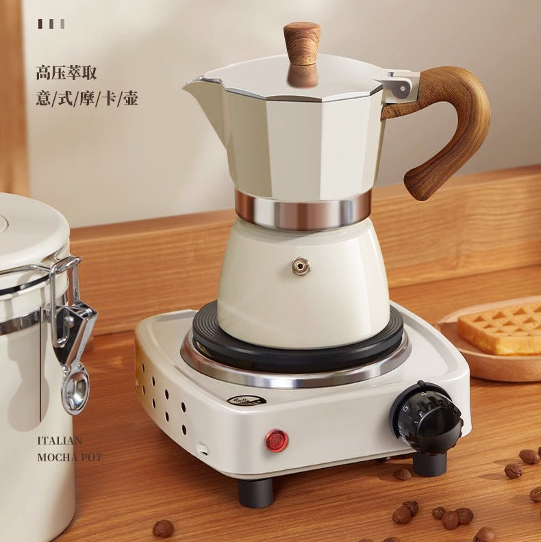 Coffee Pot, Moka Pot Italian Coffee Maker 6 cup/10 OZ Stovetop Espresso Maker for Gas or Electric Ceramic Stovetop Camping Manual Cuban Coffee Percolator for Cappuccino or Latte