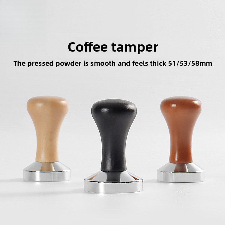 Practical Wooden Handle Coffee Tamper Espresso 51mm Light Brown
