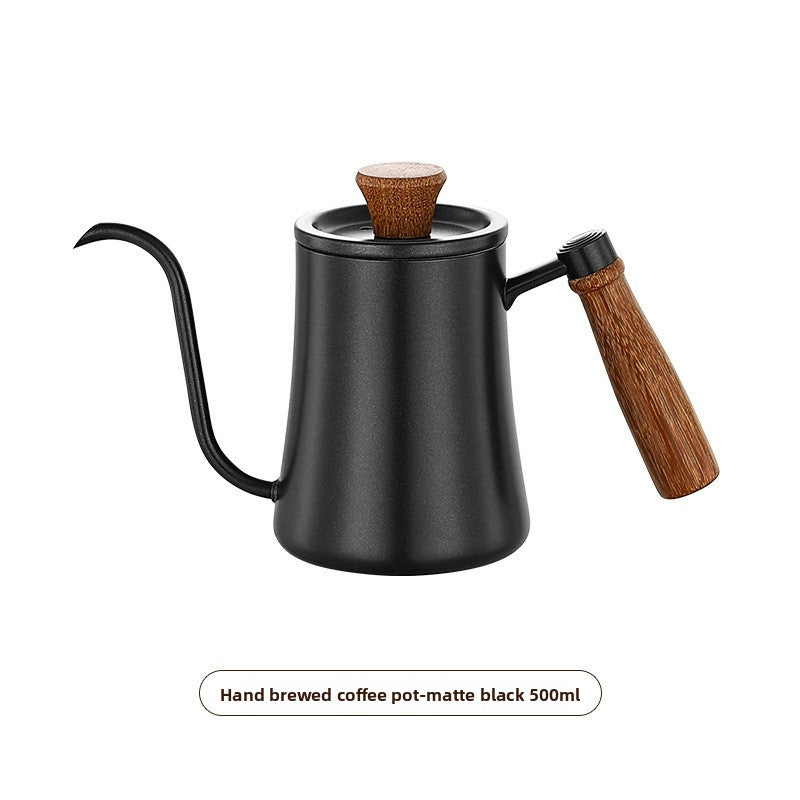 Pour Over Coffee Kettle Gooseneck Tea Pot 304 Stainless Steel Hand Coffee Maker Kettle,Wood Handle and Long Narrow Spout Camping Kettle