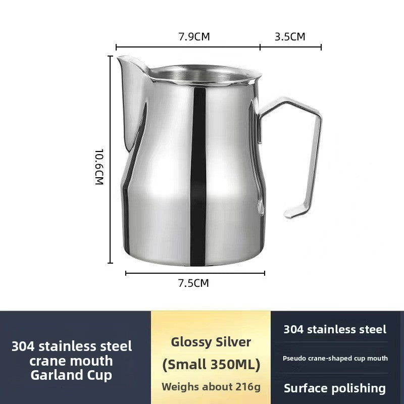 304Stainless Steel Pitcher Thick Frothing Pitcher with Scale White Teflon Hit Milk Frothing Cup Fancy