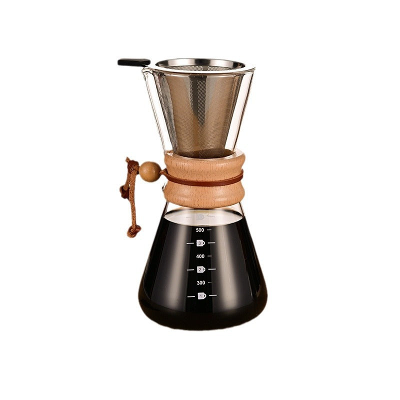 V60 Pour Over Coffee Maker Set｜27oz Multi-Serving Carafe｜Reusable Stainless Steel Filter｜Home Office & Camping Brewing｜Family & Friends Sharing