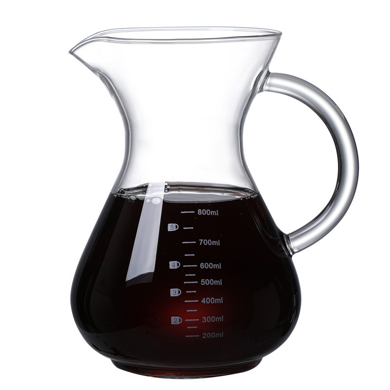Pour 27 oz onto a coffee machine, 8 cup borosilicate glass drip coffee machine, reusable stainless steel filter and 800ml for home coffee shop
