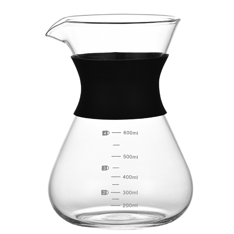 Chemex Coffee Hand Brewed Coffee Glass kettle 400ml/600ml Drip Wooden Collar Coffee Brew Kettle Coffee maker