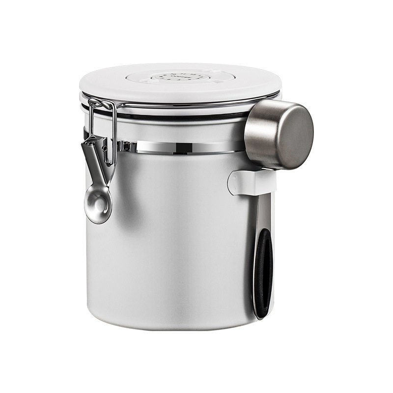 Stainless Steel Airtight Coffee Container Storage Canister Set Coffee jar Canister With Scoop For Coffee Beans Tea 1.5L Tools