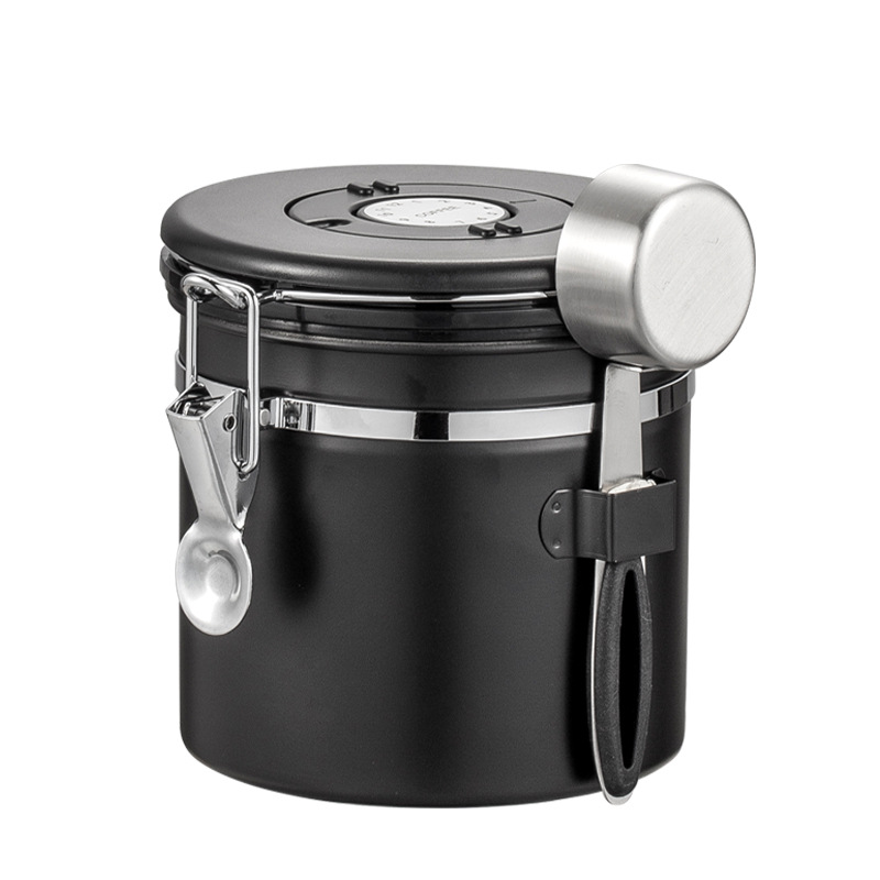 Stainless Steel Airtight Coffee Container Storage Canister Set Coffee jar Canister With Scoop For Coffee Beans Tea 1.5L Tools