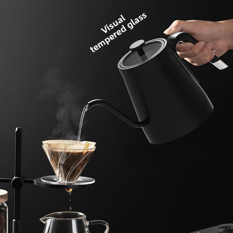 Gooseneck Electric Kettle, ±1℉ Temperature Control Pour Over Kettle for Coffee, Tea & Water, Stainless Steel 1200 W Keep Warm OLED Display 1 L (Black)