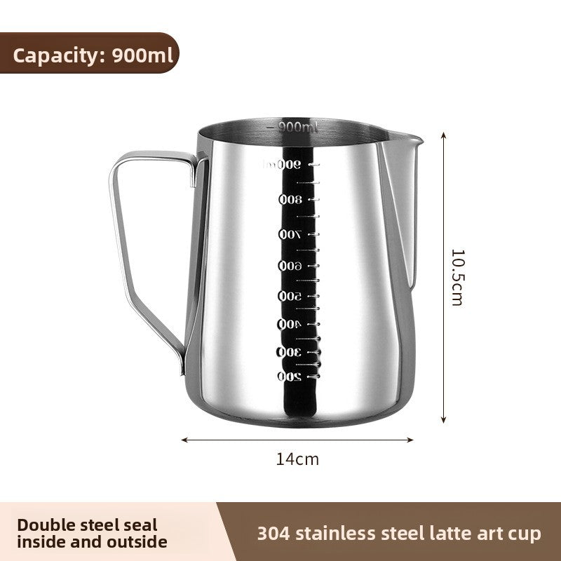 304Stainless Steel Latte Art Cup Latte Art Milk Frothing Cup Pointed Mouth Milk Tea Cup Wax Melting Cup Coffee Latte Art Tool