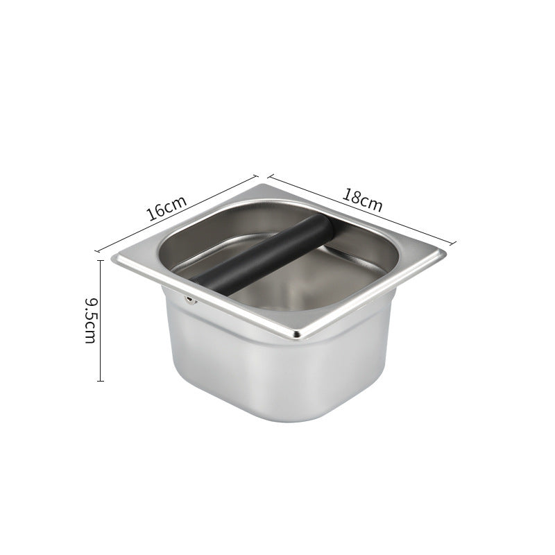 Coffee Knock Box Coffee Machine Waste Slag Bucket Coffee Grounds Knock Box Container Eco-friendly Large Capacity Stainless Steel Coffee Espresso Knock Box Supplies for Household - L