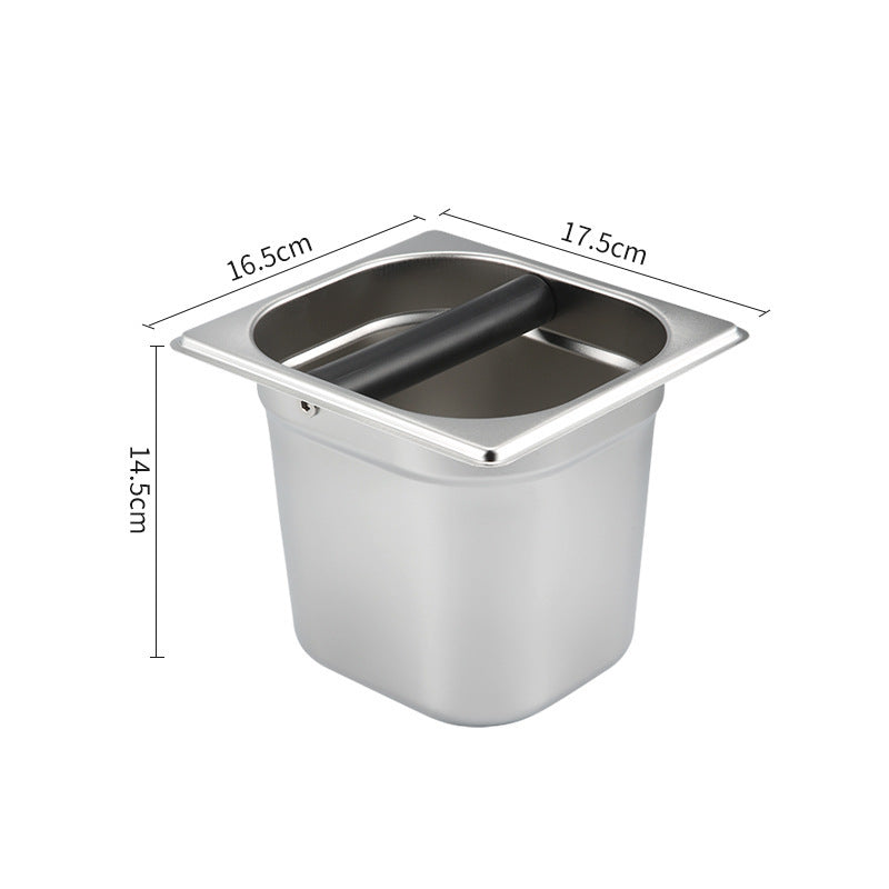 Coffee Knock Box Coffee Machine Waste Slag Bucket Coffee Grounds Knock Box Container Eco-friendly Large Capacity Stainless Steel Coffee Espresso Knock Box Supplies for Household - L